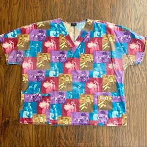 Cherokee Elvis Presley Scrub Top Size XXL GUC